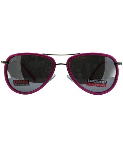 Aviator 3 Pairs Swag Aviator B Fashion Sunglasses Black White Pink Frame Flash Mirror Lens - CA18Z6LTEWX $44.24