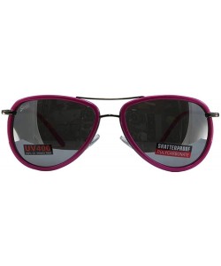 Aviator 3 Pairs Swag Aviator B Fashion Sunglasses Black White Pink Frame Flash Mirror Lens - CA18Z6LTEWX $74.06