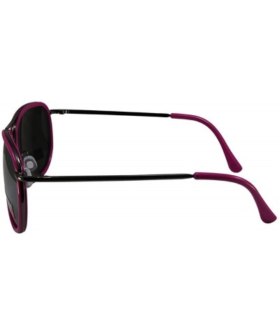 Aviator 3 Pairs Swag Aviator B Fashion Sunglasses Black White Pink Frame Flash Mirror Lens - CA18Z6LTEWX $74.06