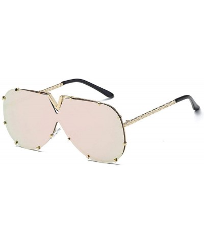 Goggle Fashion V Oversized Sunglasses Men Women Mirror Driving Sunglass Eyewear Luxury Cool Metal Frame UV400 Sun - 5 - CM198...