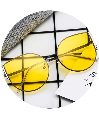 Cat Eye Polarized Sunglasses Glasses Protection Festival - Black Yellow - C518TQKDDKH $13.90