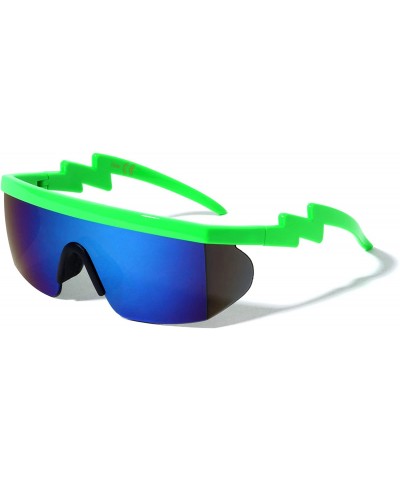 Shield Cape Town Rimless Retro Sport Shield Fashion Color Sunglasses - Green - CW196IOQQE0 $15.82