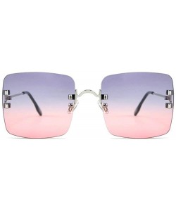 Square 2019 New Women's Frameless Square Sunglasses Individual Irregular Frameless Retro Sunglasses UV400 - Grey Pink - CY193...