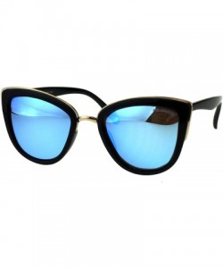 Butterfly Polarized Lens Sunglasses Womens Fashion Butterfly Double Frame - Black Gold (Blue Mirror) - CK18GDY6LKG $15.10