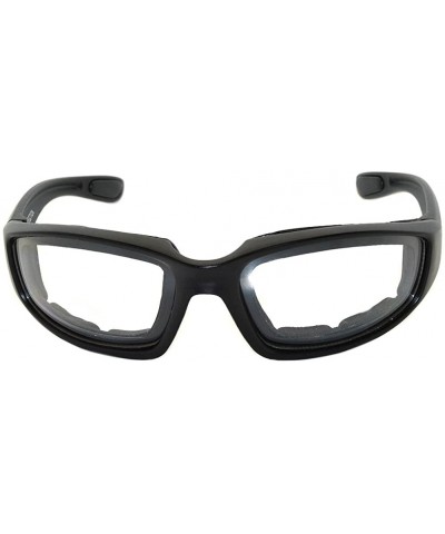 Sport Motorcycle Riding Glasses Goggles Padded Foam Outdoor Activity Sport Black - 01_black_frame_clear_lens - C611UO54LKX $1...