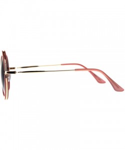 Round Womens Double Rim Designer Fashion Round Circle Lens Sunglasses - Pink Smoke - CV18CR8DM95 $8.50