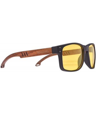 Square Bamboo Sunglasses with Polarized lenses-Handmade Wood Shades for Men&Women - Multicoloured - C018LXS7G3R $48.63