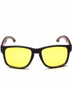 Square Bamboo Sunglasses with Polarized lenses-Handmade Wood Shades for Men&Women - Multicoloured - C018LXS7G3R $27.54