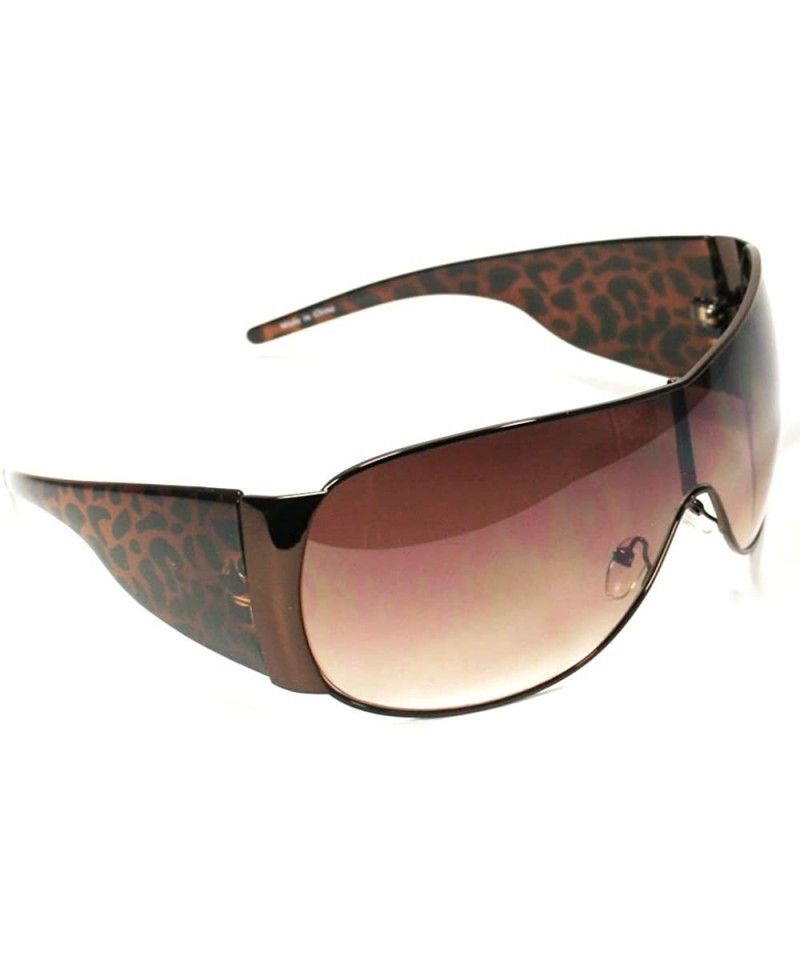 Shield Designer Style Women's Shield Sunglasses 3414 - Brown - CH11ERZCG3F $9.23