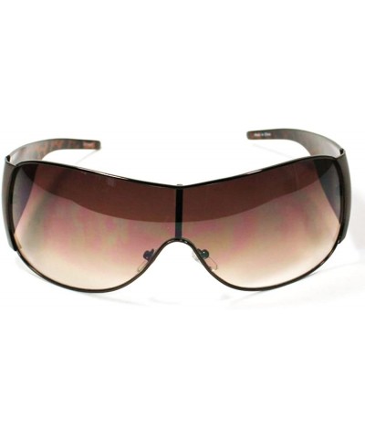 Shield Designer Style Women's Shield Sunglasses 3414 - Brown - CH11ERZCG3F $9.23