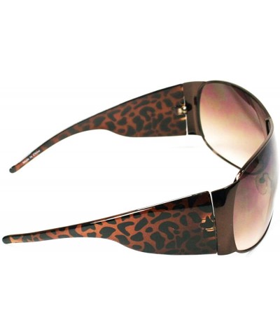 Shield Designer Style Women's Shield Sunglasses 3414 - Brown - CH11ERZCG3F $9.23