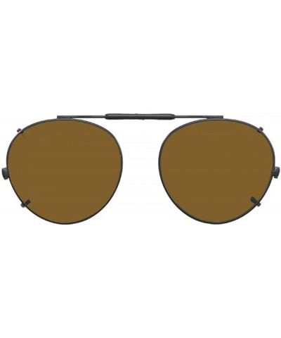 Round Visionaries Polarized Clip on Sunglasses - Round - Bronze Frame - 47 x 42 Eye - CZ12MADOGL0 $81.57