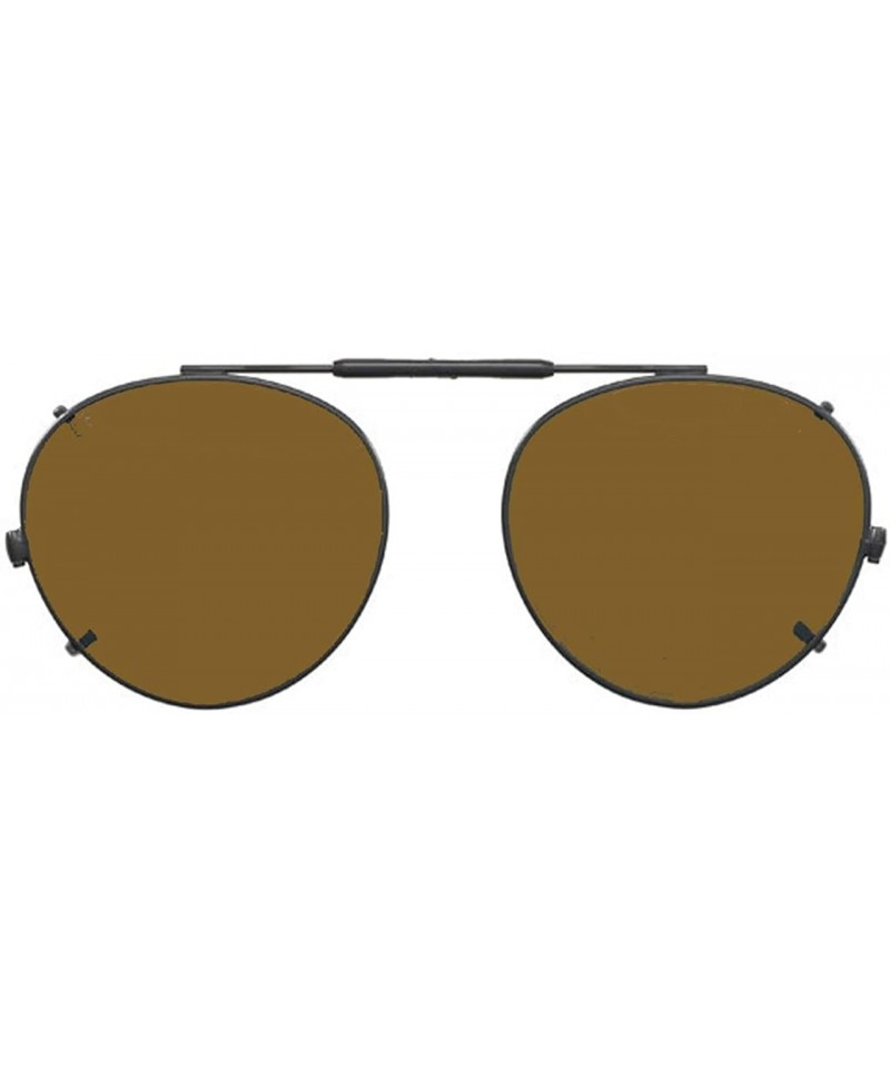 Round Visionaries Polarized Clip on Sunglasses - Round - Bronze Frame - 47 x 42 Eye - CZ12MADOGL0 $35.74