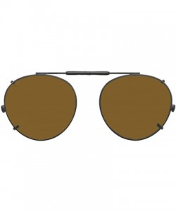 Round Visionaries Polarized Clip on Sunglasses - Round - Bronze Frame - 47 x 42 Eye - CZ12MADOGL0 $35.74