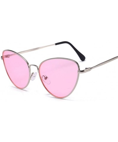 Cat Eye Vintage Sunglasses Glasses Female Sunglass - Silver Blue - C1199D4TKSX $17.05