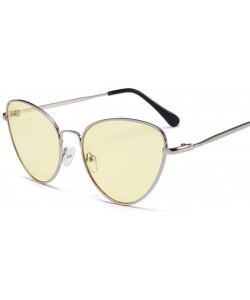 Cat Eye Vintage Sunglasses Glasses Female Sunglass - Silver Blue - C1199D4TKSX $17.05