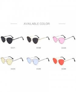 Cat Eye Vintage Sunglasses Glasses Female Sunglass - Silver Blue - C1199D4TKSX $17.05