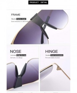 Oversized Unisex Square Oversized Sunglasses for Women Men UV Protection Fashion Large Frame Metal Frame - C1 - CP198W28A84 $...