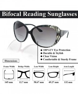 Oversized Bodacious Bifocal Reading Sunglasses Readers for Women - Black - CT11O27QQTX $16.17