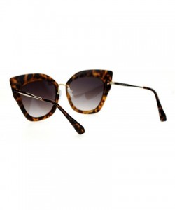 Butterfly Flat Panel Mirror Lens Oversize Cat Eye Double Frame Womens Sunglasses - Tortoise Brown - CE12KOH40R9 $13.32