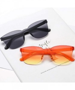 Round Unisex Fashion Sunglasses Retro Sunglasses Solid Color Square Sunglasses Beach Frameless Siamese Sunglasses - G - CM196...