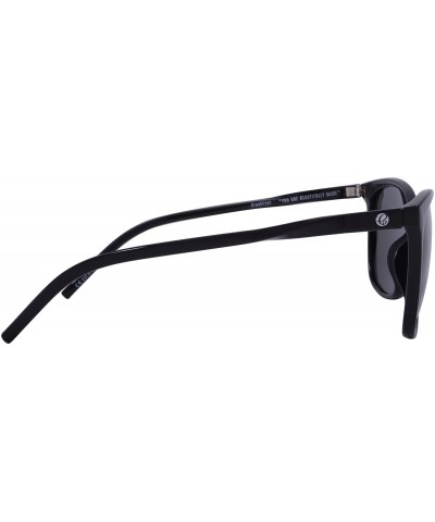 Rectangular Blessed Women's Polarized Modern Vintage Cat-Eye Silhouette Sunglasses - Thin Frame - 100% UV Protection Lens - C...