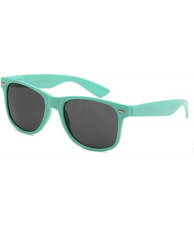 Wayfarer Sunglasses Classic 80?s Vintage Style Design (Teal) - Teal - Smoke Lenses (Retro Optix) - Large - CF12HRQRBJT $9.46