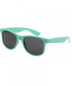 Wayfarer Sunglasses Classic 80?s Vintage Style Design (Teal) - Teal - Smoke Lenses (Retro Optix) - Large - CF12HRQRBJT $9.46