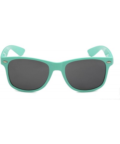 Wayfarer Sunglasses Classic 80?s Vintage Style Design (Teal) - Teal - Smoke Lenses (Retro Optix) - Large - CF12HRQRBJT $9.46