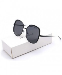 Sport Women's Square Large Frame Sunglasses Metal Scales Brown Gradient UV400 Beach Sunglasses - Black - CJ18QK05HL3 $14.29