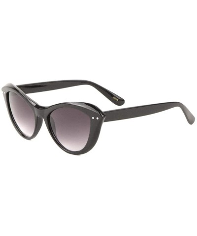 Cat Eye Budapest Crystal Glitter Retro Cat Eye Sunglasses - Black - C4198E8XONZ $30.13