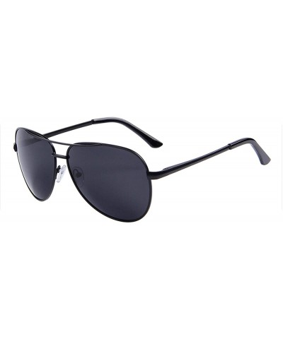 Goggle Men Polarized Sunglasses Night Vision Driving UV400 - C02 Black Black - CG199CGQWDW $27.20