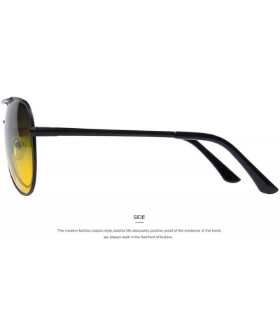 Goggle Men Polarized Sunglasses Night Vision Driving UV400 - C02 Black Black - CG199CGQWDW $27.20