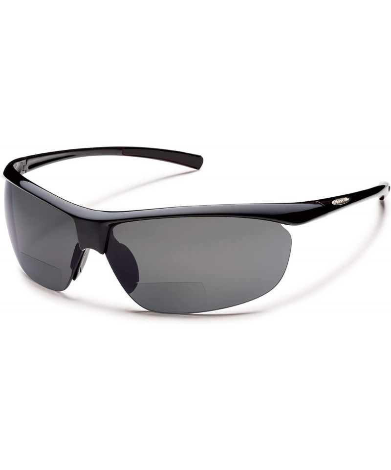 Semi-rimless Zephyr +2.50 Polarized Reader Sunglasses - Black Frame - C811811LE11 $39.08