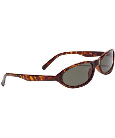 Oval Men Novelty UV400 Small Cat Eye Sunglasses Shades Rave Club Costume Hip-Hop - Brown - CE190DW2QDD $7.48