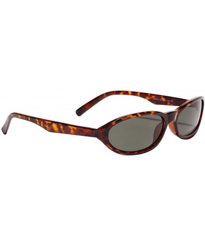 Oval Men Novelty UV400 Small Cat Eye Sunglasses Shades Rave Club Costume Hip-Hop - Brown - CE190DW2QDD $7.48