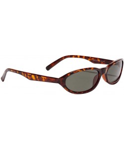 Oval Men Novelty UV400 Small Cat Eye Sunglasses Shades Rave Club Costume Hip-Hop - Brown - CE190DW2QDD $7.48