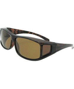 Rectangular Polarized Fit Over Sunglasses Worn Over Prescription Glasses F11 - Tortoise-brown Lens - C6187OCYCQ9 $15.97