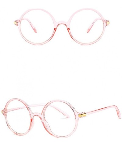 Semi-rimless Blue Light Blocking Glasses Polarized Round Frame Eyeglasses Anti Blue Ray Glasses for Women Men - Pink - CT18QH...