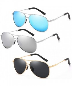 Oversized Polarized Aviator Sunglasses for Men and Women-UV400 Protection Mirrored Lens - Metal Frame with Spring Hinges - CO...