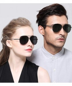 Oversized Polarized Aviator Sunglasses for Men and Women-UV400 Protection Mirrored Lens - Metal Frame with Spring Hinges - CO...