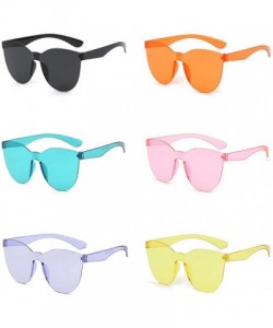 Rimless Fashion Jelly Design Style Sunglasses Sexy Retro Sunglasses Resin Lens Sunglasses - Unisex - Ocean Blue - CZ199Y2XXXO...