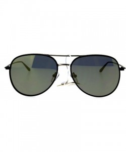 Round Round Aviator Sunglasses Womens Quality Metal Frame Fashion Shades UV 400 - Black Gold (Gold Mirror) - CY186NW8DGA $10.89
