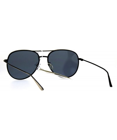 Round Round Aviator Sunglasses Womens Quality Metal Frame Fashion Shades UV 400 - Black Gold (Gold Mirror) - CY186NW8DGA $10.89