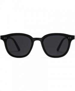 Square Small Retro Square Sunglasses with Rivets Flat Lens Sunnies Daytime SJ2114 - C1 Black Frame/Grey Lens - CE196T78WCC $1...