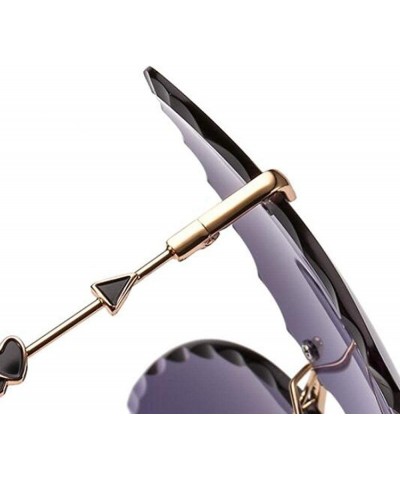 Butterfly Fashion lady sunglasses butterfly wings frameless wave trimming UV400 - Gold Frame Progressive Orange - CJ1998RY9X7...