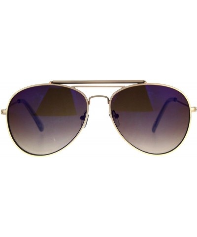 Aviator Mens Color Flip Up Lens Metal Rim Pilots Sunglasses - Matte Gold Brown - CW180OQWDWQ $9.36