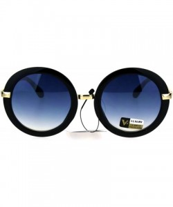 Round VG Designer Fashion Sunglasses Womens Vintage Round Frame UV 400 - Black Gold (Blue) - CC186XAICR5 $10.54