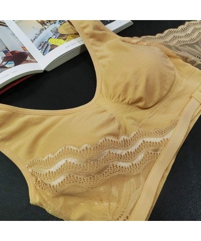 Sport Air Permeable Cooling Summer Sport Yoga Wireless Bra - A-yellow - C318UC9LDNL $8.90