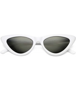 Round Retro Vintage Cat Eye Sunglasses for women Clout Goggles Composite Frame - A02 White/Grey - C018Q3DDE58 $22.76
